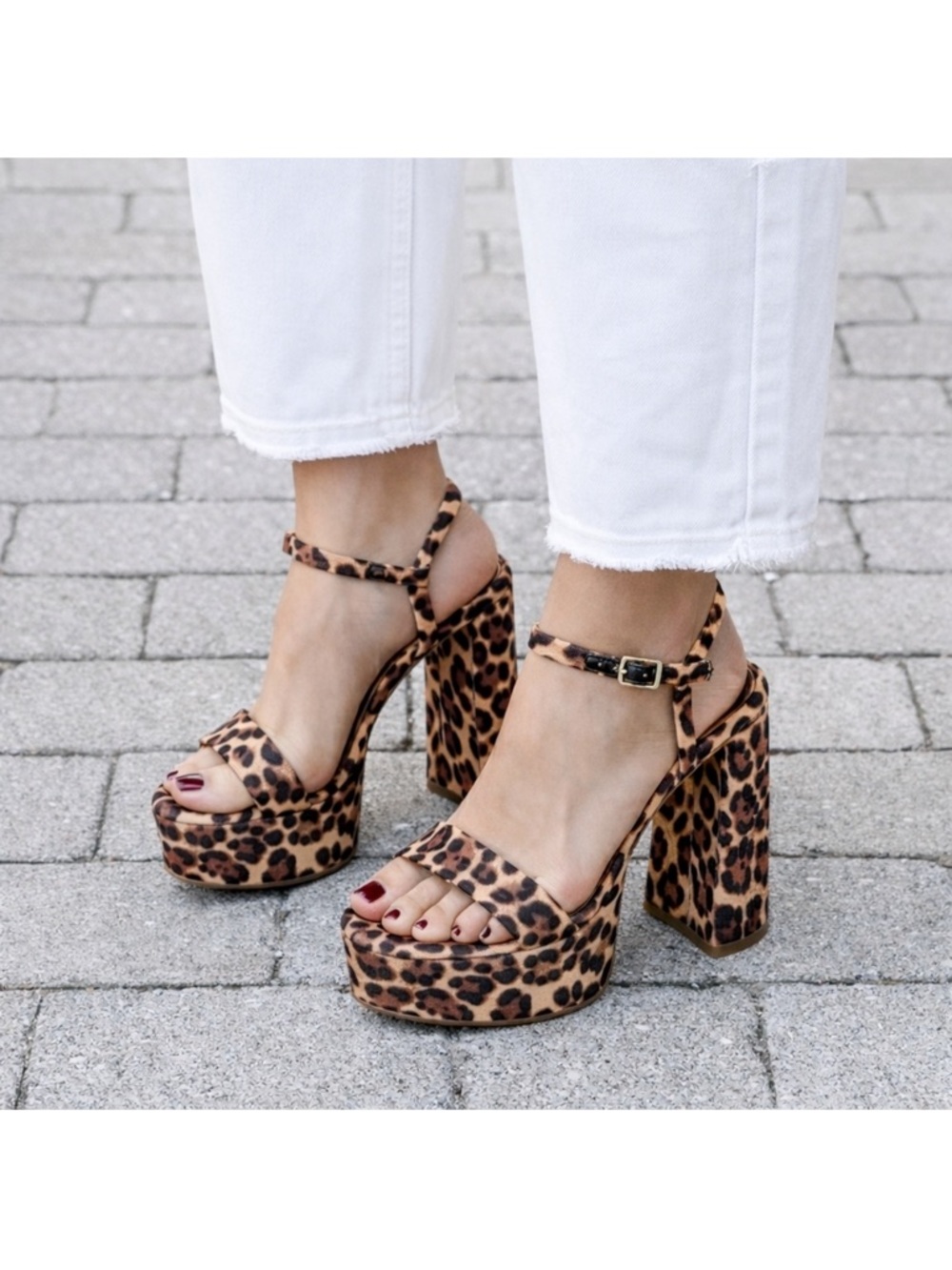 NWT ANTONIO MELANI Animal Print Platform Heels Sz 9,5